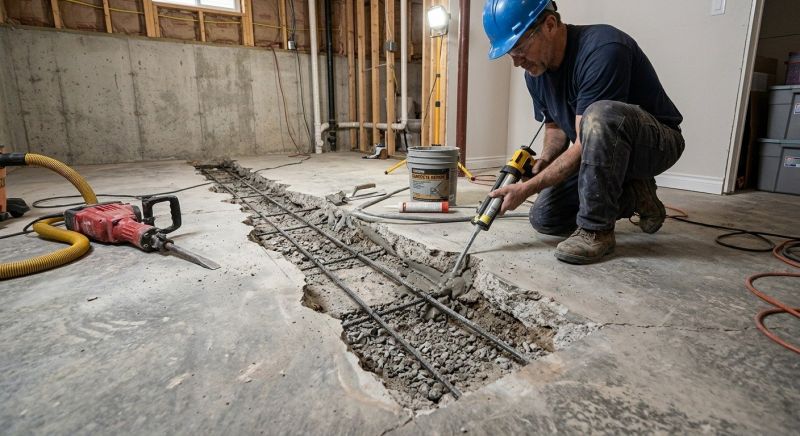 Cracked Basement Floor Repair in Fort Collins, CO